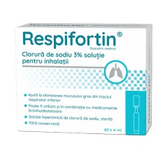 Respifortin Clorura de sodiu 3% solutie pentru inhalatii, 60 fiole x 4 ml, Zdrovit