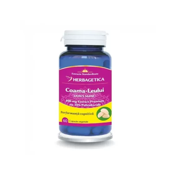 Coama Leului 60 capsule vegetale, Herbagetica