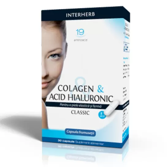 Colagen cu acid hialuronic, 30 capsule, Interherb