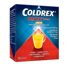 Coldrex Maxgrip lemon, pulbere suspensie orala, 10 plicuri, Perrigo