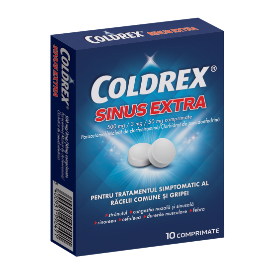 Coldrex sinus extra, 500mg/3mg/50mg, 10 comprimate, Perrigo