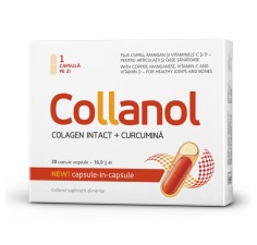 Collanol, colagen intact si curcumina, 20 capsule, Vitaslim