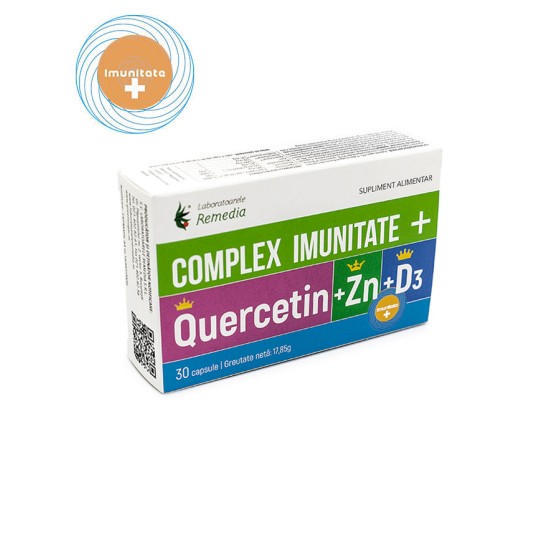 Complex Imunitate Quercetin + Zn + D3, 30 capsule, Remedia