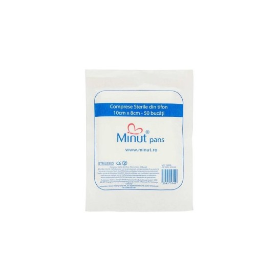 Comprese sterile, 10cm x 8cm, Minut