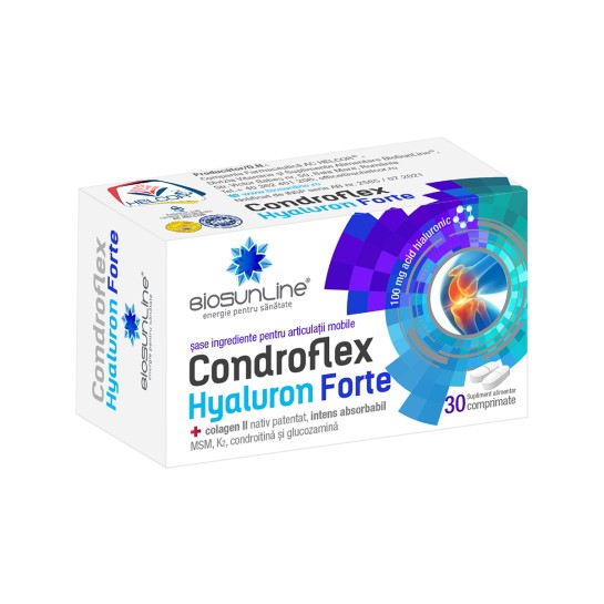 Condroflex hyaluron forte, 30 comprimate, Helcor