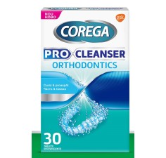Corega Pro Cleanser Orthodontics - 30 tablete efervescente de curatare gutiere dentare