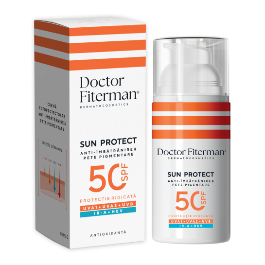 Cremă hidratantă cu SPF50 Sun Protect, 50 ml, Doctor Fiterman 