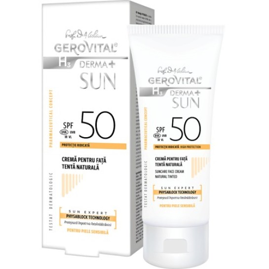 Cremă pentru Fată SPF 50 Tentă Naturală Derma+ Sun