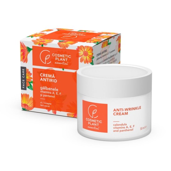 Cremă antirid cu gălbenele şi vitaminele A, E, F si pantenol, 50ml, Cosmetic Plant