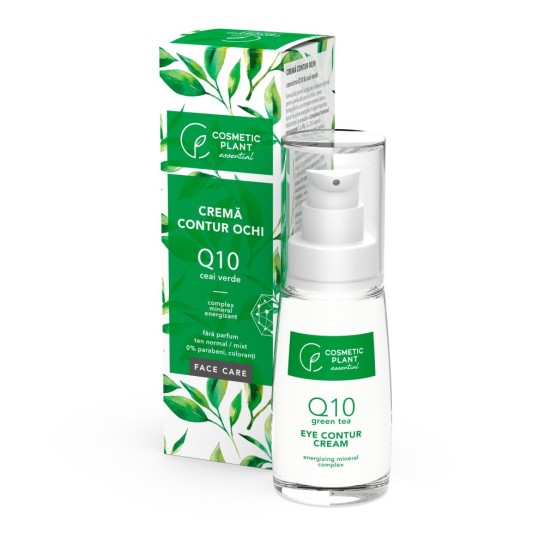 Cremă contur ochi Q10 + ceai verde si complex mineral energizant, 30ml, Cosmetic Plant