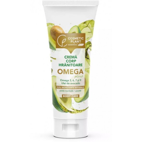 Cremă de corp hrănitoare OMEGA Plus cu Omega 3, 6, 7, 9 & ulei de avocado, 200ml, Cosmetic Plant