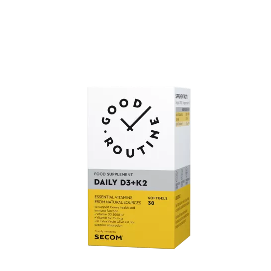 Daily D3+K2, 30 capsule gelatinoase moi, Good Routine Secom