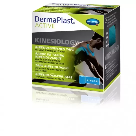 DermaPlast Active, bandă kinesiolgică albastră, 5cm x 5m, Hartmann