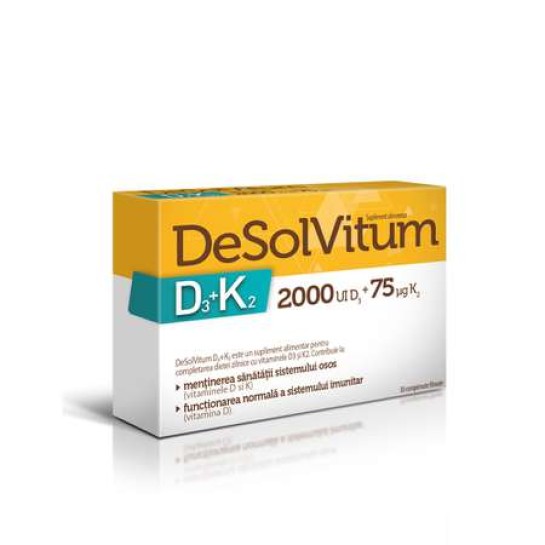 Desolvitum D3+K2, 30 comprimate filmate