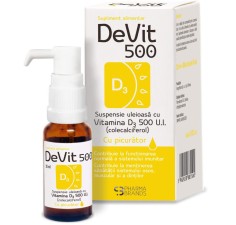 DeVit 500 suspensie uleioasa cu Vitamina D3, 500UI, 20 ml, Pharma Brands