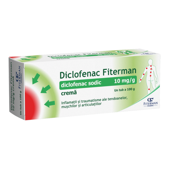 Diclofenac Fiterman, cremă, 100g, Fiterman