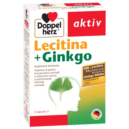 Doppelherz Aktiv Lecitină + Ginkgo, 30 capsule