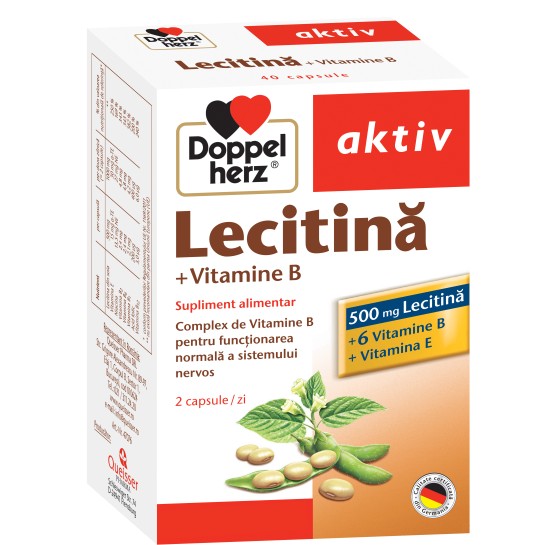 Doppelherz Aktiv Lecitină + Vitamine B, 40 capsule