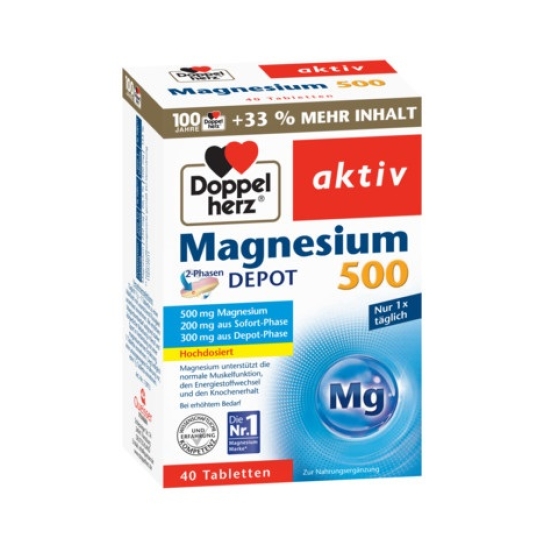 Doppelherz Aktiv Magneziu 500 mg, 30 + 10 comprimate