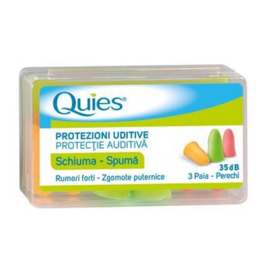 Dopuri de spumă colorată pentru urechi, 6 bucăti, Quies