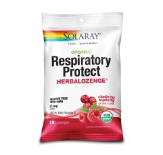 Dropsuri pentru gat Respiratory Protect HerbaLozenge Cranberry Raspberry Solaray, 18 bucati, Secom