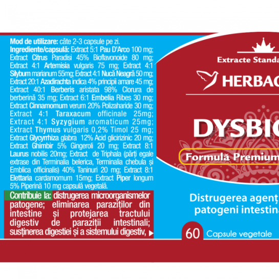 Dysbiosis 60 capsule Herbagetica