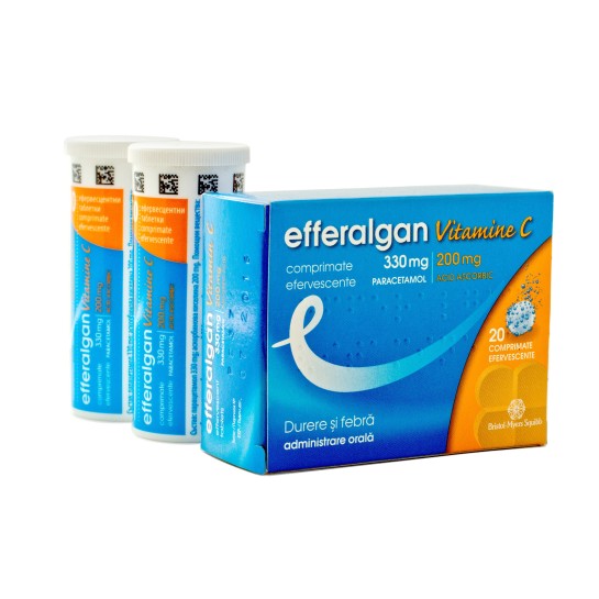 Efferalgan Vitamine C 330 mg + 200 mg, 20 comprimate efervescente