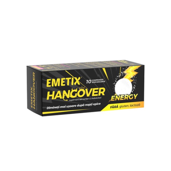 Emetix Hangover, 10 comprimate effervescente, Fiterman Pharma