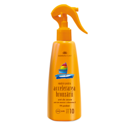 Emulsie pentru accelerarea bronzarii SPF10 cu unt de cacao, ulei de morcov si vitamina E, 200ml, Cosmetic Plant