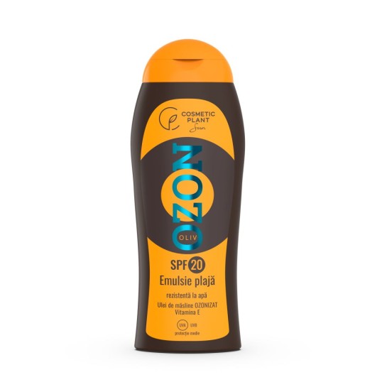 Emulsie plajă OZON SPF20 rezistentă la apă cu ulei de măsline ozonizat si vitamina E, 200ml, Cosmetic Plant
