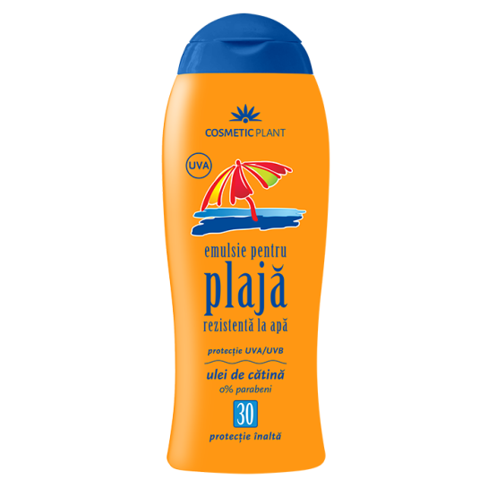 Emulsie plajă rezistentă la apă SPF30 cu ulei de cătină, 200ml, Cosmetic Plant