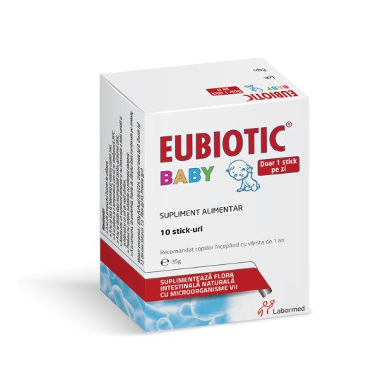 Eubiotic Baby Stick, Labormed, Supliment alimentar pe bază de tulpini bacteriene benefice, 10 stick-uri