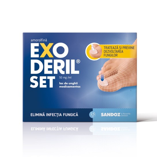 Exoderil set lac de unghii medicamentos, 2.5ml, Sandoz
