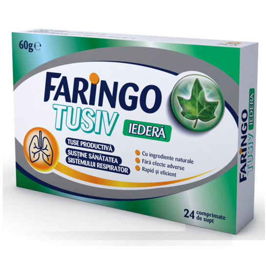 Faringo Tusiv iedera, 24 comprimate, Terapia