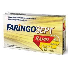 Faringosept Rapid cu aroma de miere si lamaie, 12 pastile, Terapia