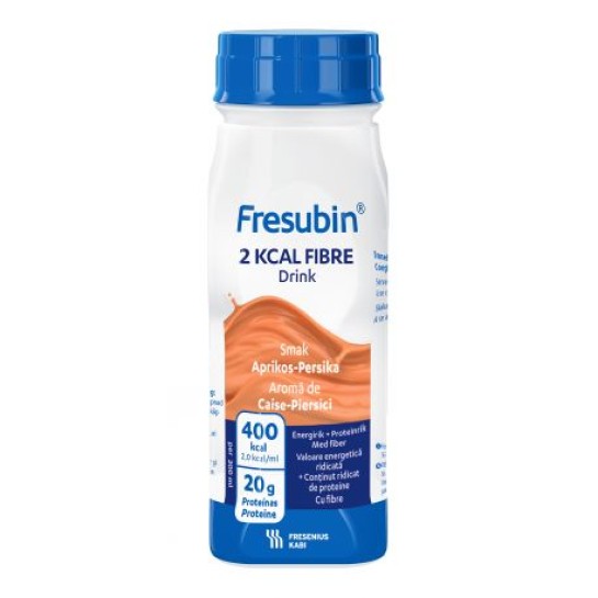 Fresubin 2kcal Fibre Drink, caise-piersici, 4 x 200ml, Fresenius Kabi