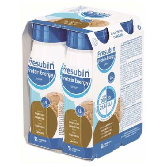 Fresubin Protein Energy Drink, băutură energizantă, cappuccino, 4 x 200ml, Fresenius Kabi
