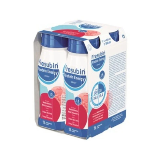 Fresubin Protein Energy Drink, băutură energizantă, fragi, 4 x 200ml, Fresenius Kabi