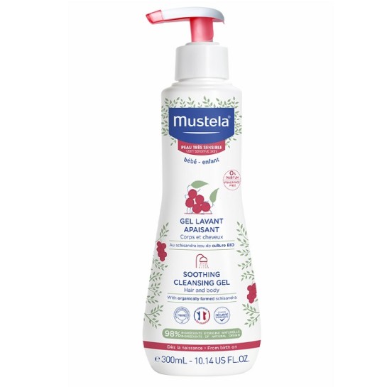 Gel curătător calmant piele sensibilă, 300ml, Mustela