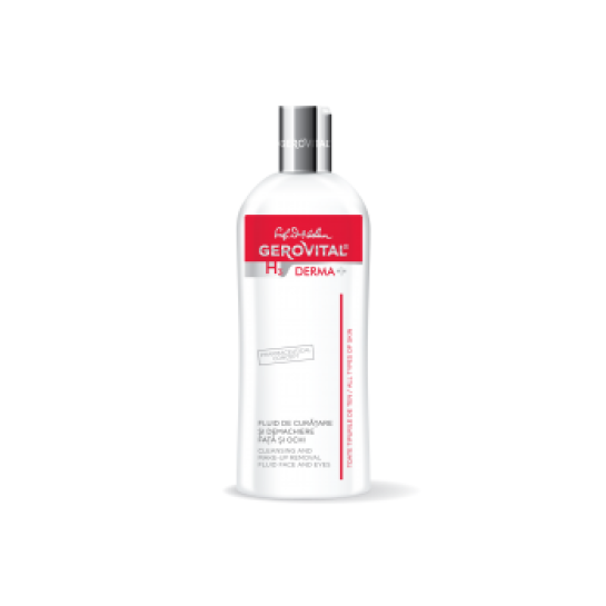            Gerovital h3 Derma+, Fluid de curatare si demachiere fata si ochi 200ml 
