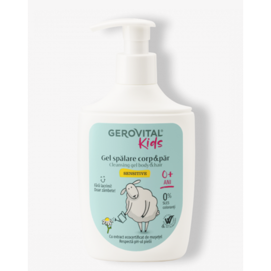 Gerovital Kids, Gel Spălare Corp & Păr Sensitive 300ml