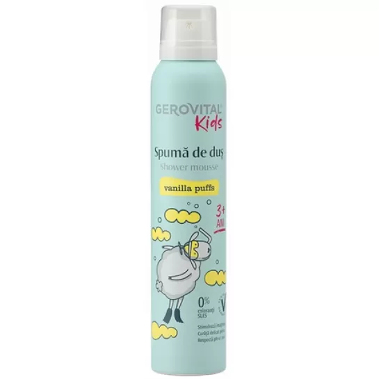 Gerovital kids, spumă de dus Vanilla Puffs, 200ml, Farmec