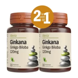 Ginkana Ginkgo Biloba 120mg Promo 30+30 comprimate, Alevia