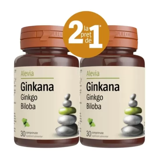 Ginkana Ginkgo biloba 40mg pachet 30+30 comprimate, Alevia
