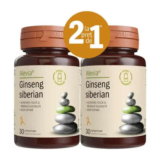 Ginseng siberian pachet 30+30 comprimate, Alevia