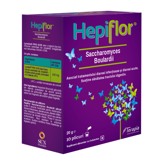Hepiflor saccharomyces boulardii 250mg, 10 plicuri, Terapia