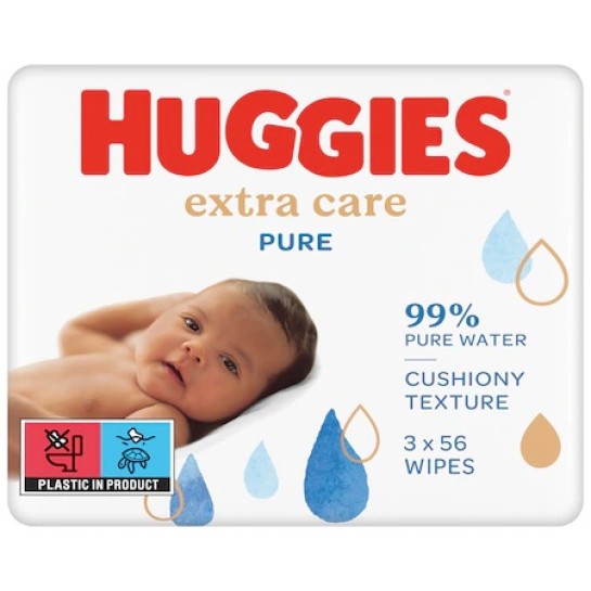 Huggies Servetele umede Pure Extra Care Trio 56x3
