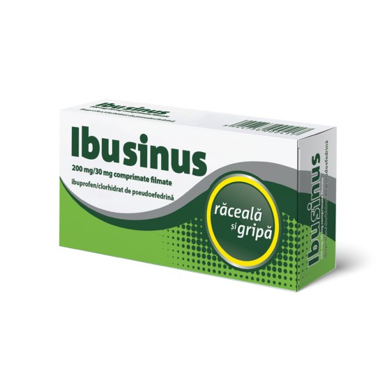 Ibusinus, 200mg/30mg, 20 comprimate filmate. Răceală si gripă, antiinflamator, analgezic, antipiretic, Labormed