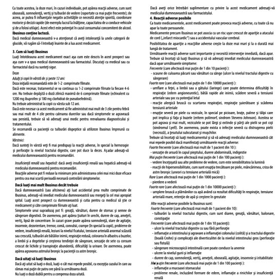 Ibusinus, 200mg/30mg, 20 comprimate filmate. Răceală si gripă, antiinflamator, analgezic, antipiretic, Labormed