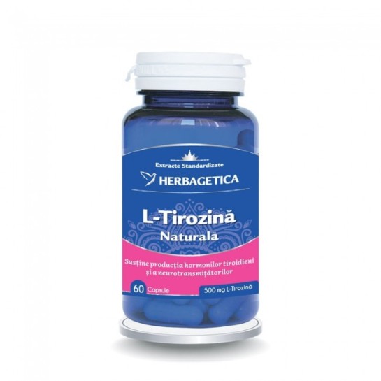 L-Tirozina Naturală, 60 capsule, Herbagetica
